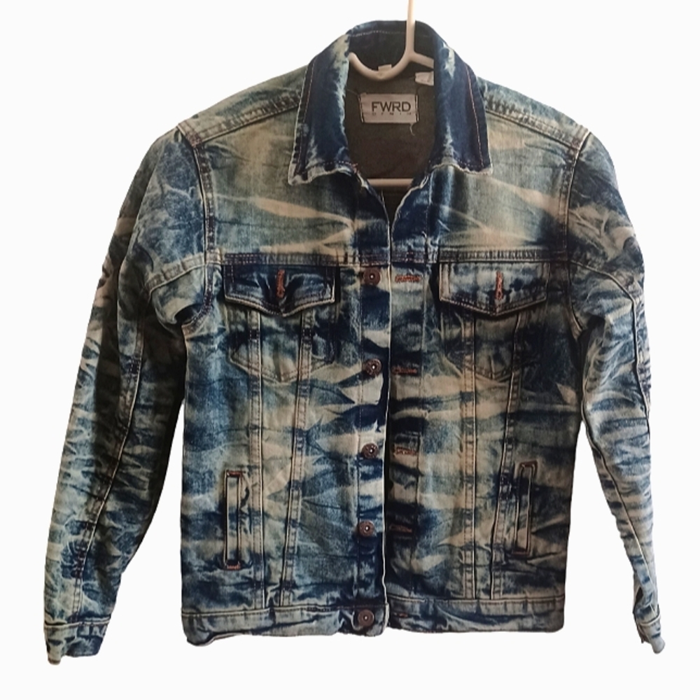 FWRD denim  distressed denim blue jean jacket Size size S (8) youth